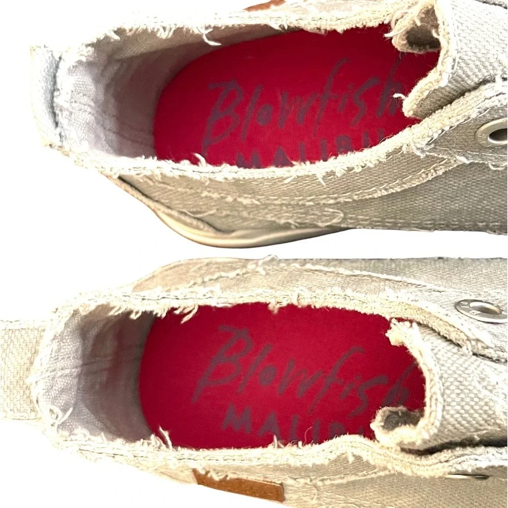 Kids Blowfish MalibuGray Canvas Slip On Sneakers Shoes Size 4
